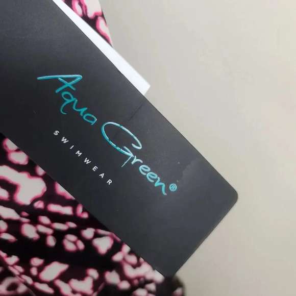 AQUA GREEN Asymetrical One Piece Tank‎ Swimsuit UPF 50+ Swimwear SZ XL 16/18 - Picture 5 of 12